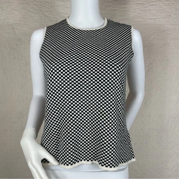 🔥Talbots Made in Italy Black White Checker Cardigan Sweater Set Women Size S - Picture 5 of 15